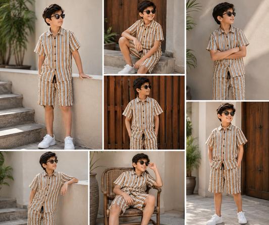 Boys Matching Shirt & Shorts Set